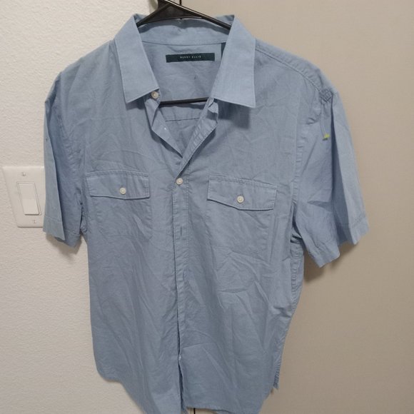Blue Perry Ellis Short Sleeve Dress Shirt - Picture 1 of 1